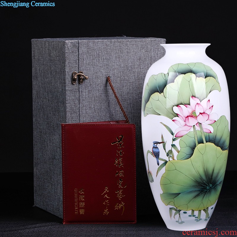 Jingdezhen ceramics vase furnishing articles laughs a flower arranging hand-painted handicraft new Chinese style household act the role ofing is tasted the living room