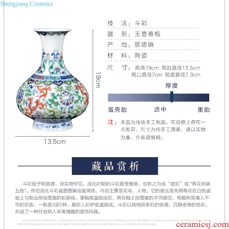 Jingdezhen ceramics hand-painted ceramic vases, flower arranging new Chinese style living room bedroom adornment handicraft furnishing articles of marriage