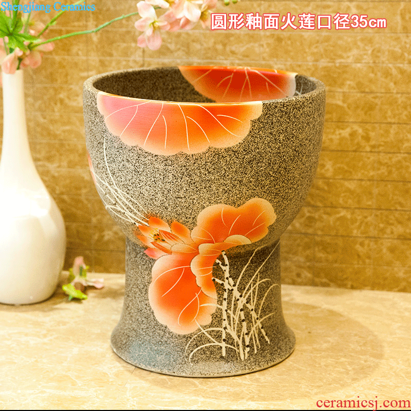 Koh larn, qi ceramic art basin mop mop pool ChiFangYuan one-piece mop pool diameter 40 cm lotus