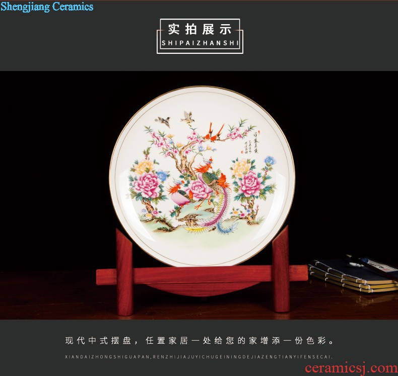 Z032 jingdezhen chinaware paint edge bone China hang dish decorative plate of the sitting room decorates place large parrot