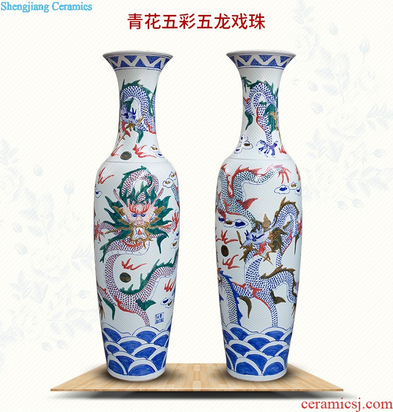 Jingdezhen ceramics vase pomegranate flower arranging machine of Chinese style household to decorate the living room TV ark handicraft furnishing articles