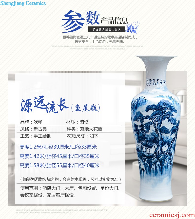 Hand-painted fruits of large vase blue and white porcelain of jingdezhen ceramics living room TV ark adornment furnishing articles