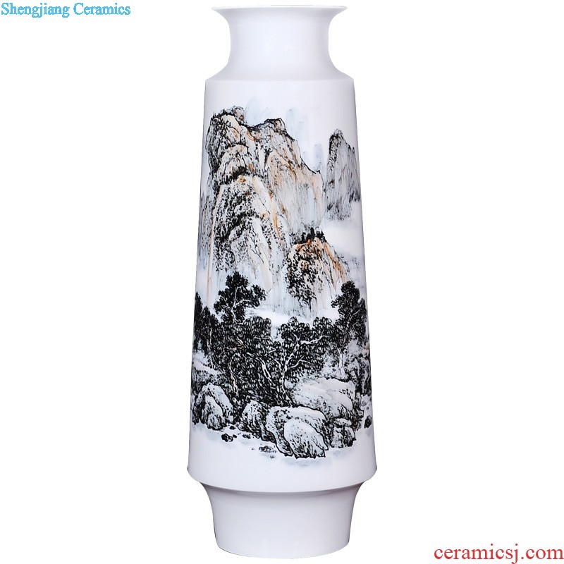 Jingdezhen ceramics hand-painted pastel landscape vases, flower arranging furnishing articles large The sitting room of Chinese style household ornaments