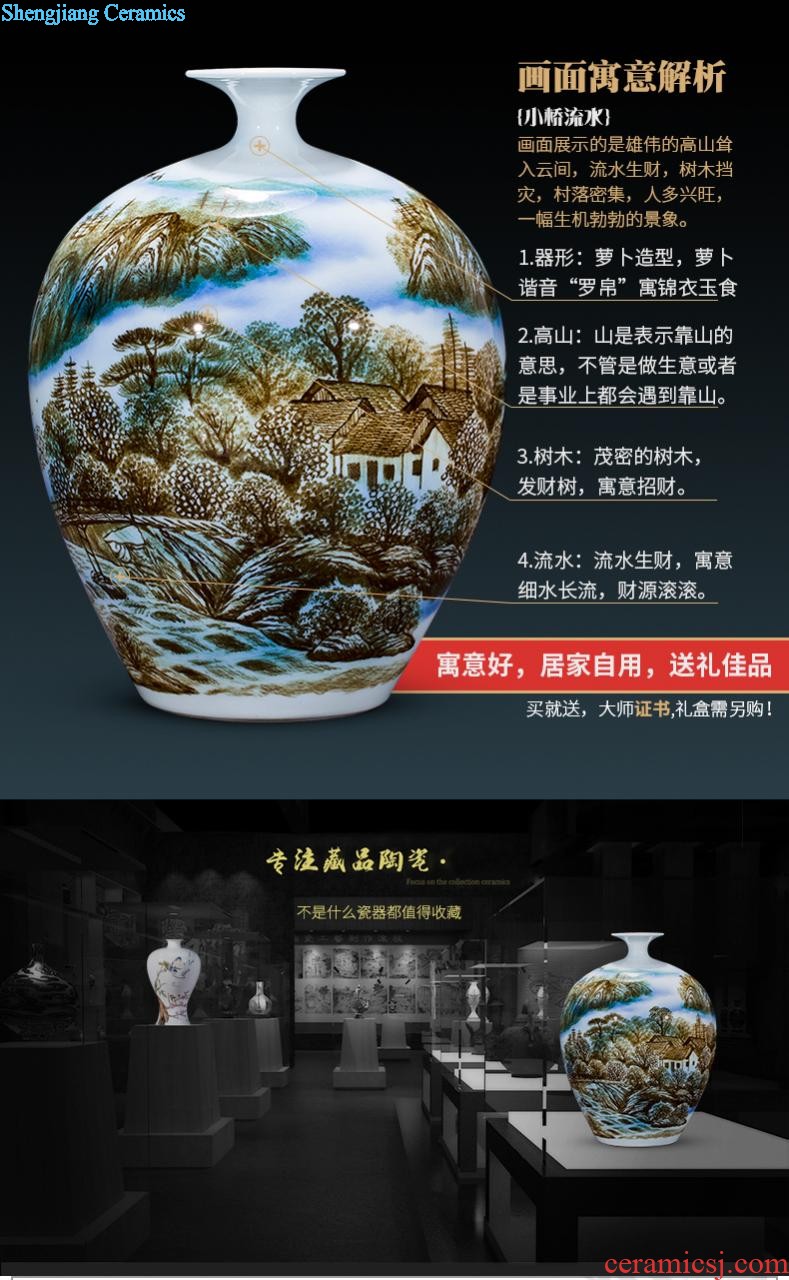 Jingdezhen ceramic hand-painted furnishing articles of large blue and white porcelain vase splendid sunvo sitting room adornment handicraft decoration