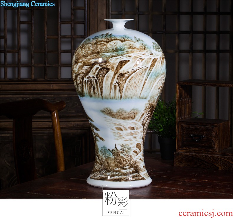 Jingdezhen ceramics by hand carved poems of large vases, decorative household items furnishing articles opening gifts yz1