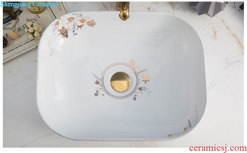 Koh larn, qi ceramic art basin mop mop pool ChiFangYuan one-piece mop pool diameter of 30 cm, lotus