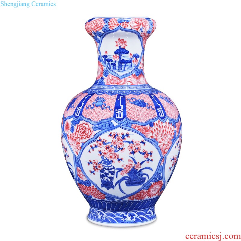 Jingdezhen ceramics hand-painted famille rose porcelain vase of large Chinese style living room bedroom TV ark adornment furnishing articles