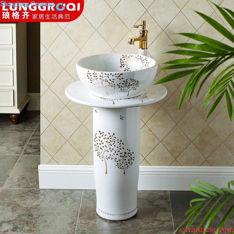 Ceramic floor pillar type lavatory small toilet lavabo balcony one basin art basin of the post