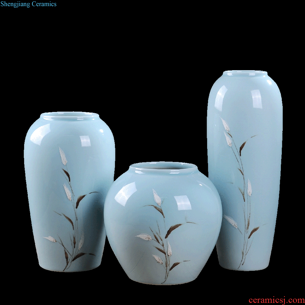 Jingdezhen ceramics vase furnishing articles flower arranging new Chinese style household sitting room ark hand-painted porcelain decoration process