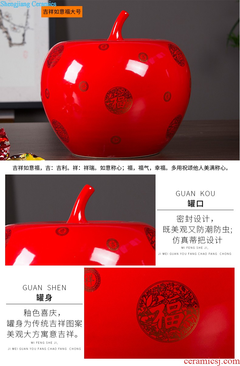 Chinese red vase aj98 jingdezhen ceramics TV ark Chinese style household the sitting room porch decoration crafts