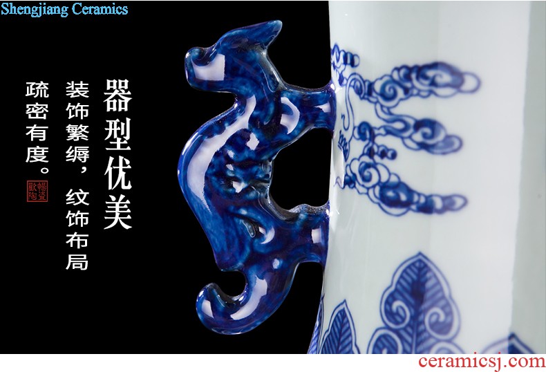 Famous master of jingdezhen ceramics hand-painted vases, flower arranging is lotus rhyme Chinese style household adornment furnishing articles