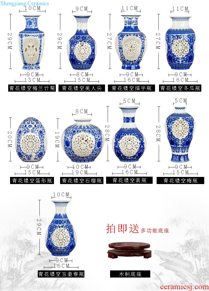 Jingdezhen ceramic vase furnishing articles porcelain vases, ceramic flower arranging flowers sitting room is contemporary and contracted household adornment