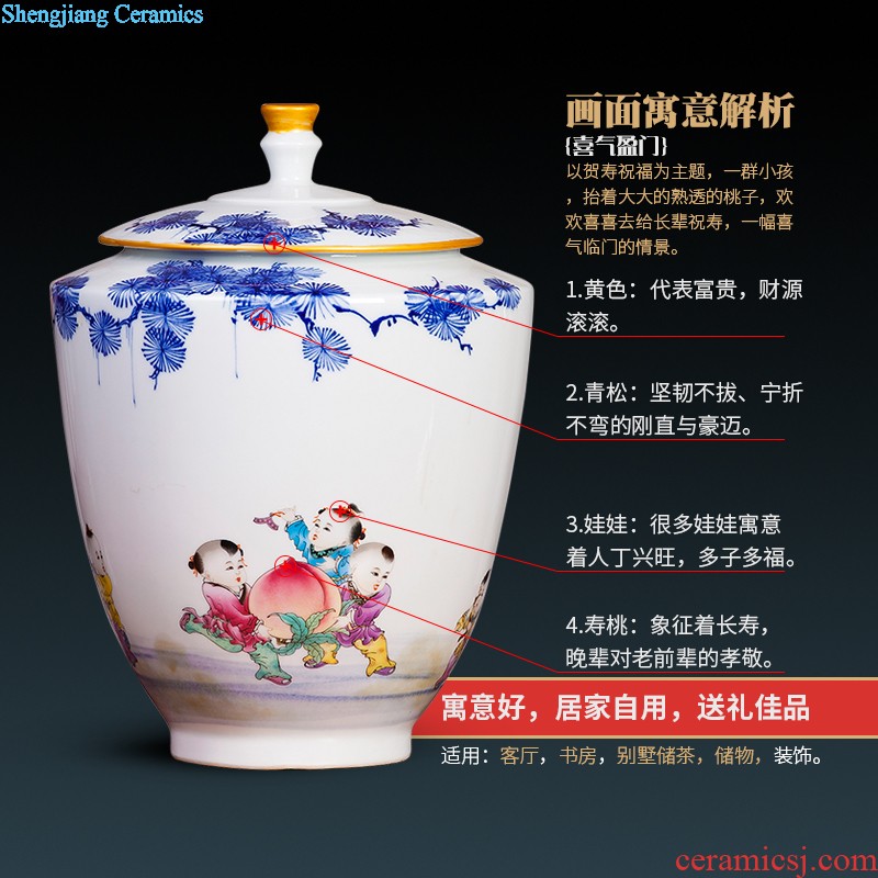 Jingdezhen ceramics kiln vase archaize creative Chinese style household adornment handicraft furnishing articles cb131 sitting room