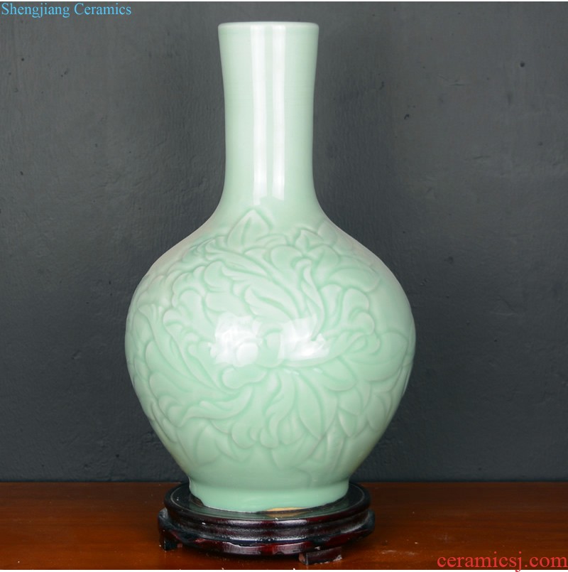 Chinese style restoring ancient ways of jingdezhen ceramics color crack glaze vase sitting room dry flower arranging flowers home furnishing articles