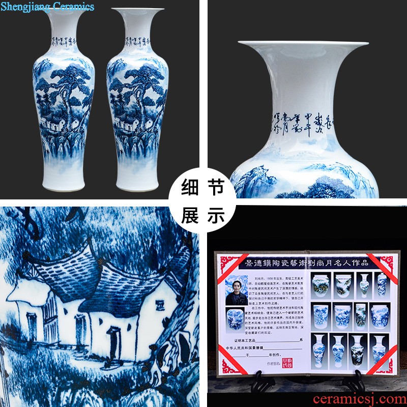 Hand-painted fruits of large vase blue and white porcelain of jingdezhen ceramics living room TV ark adornment furnishing articles