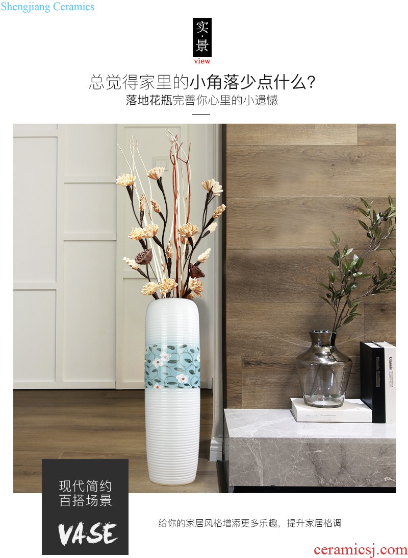 Jingdezhen ceramics Archaize dragon grain ears of blue and white porcelain vase The sitting room is ancient frame f tube furnishing articles ornaments