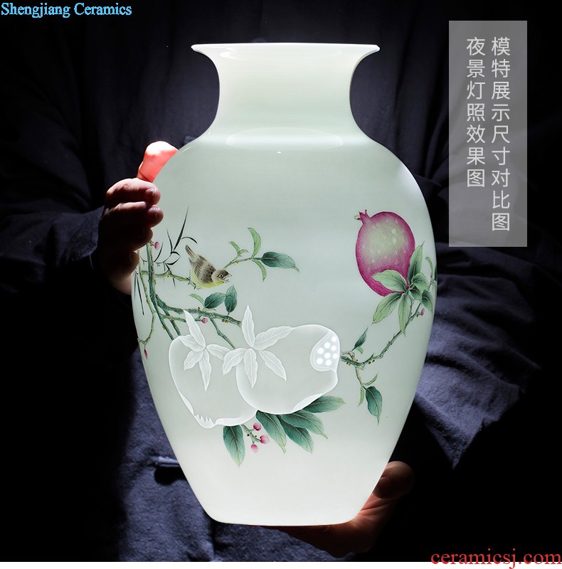 Jingdezhen ceramic porcelain enamel famous hand-drawn characters vase ferro ShouXi home sitting room adornment is placed