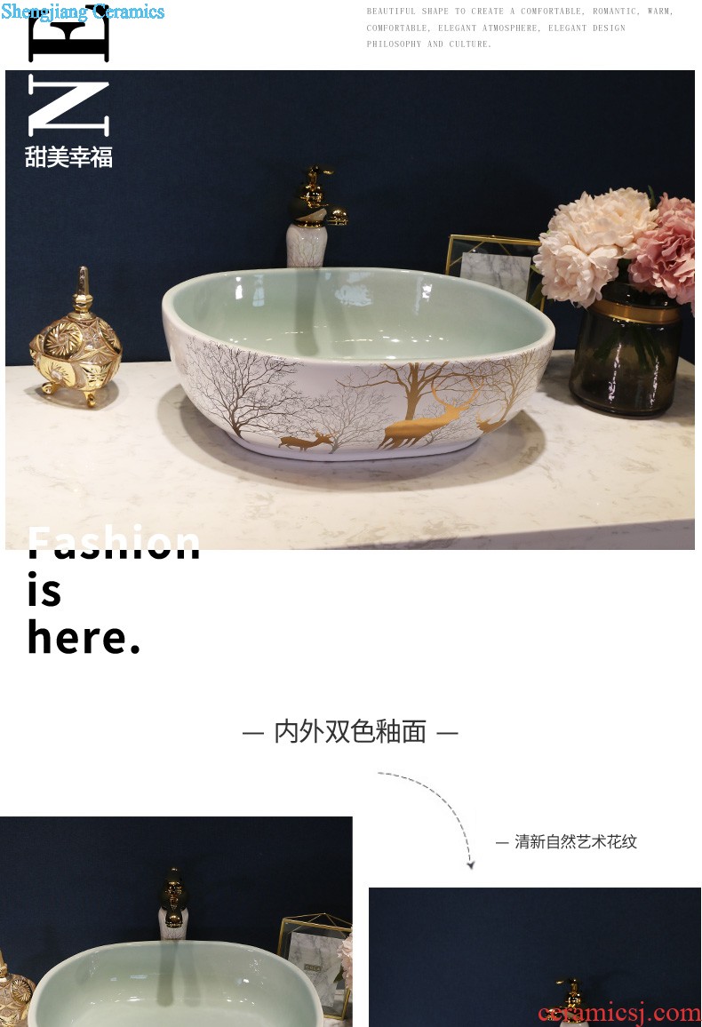 Retro ceramic toilet wash basin The stage basin sink European small household art basin of creative circle