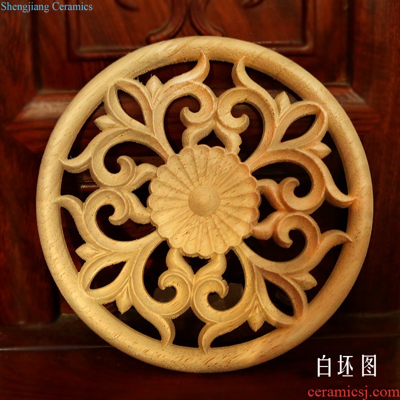 European decals flower piece of solid wood decorative woodcarving dongyang woodcarving wall decals furniture cabinet decorative decal Chinese background