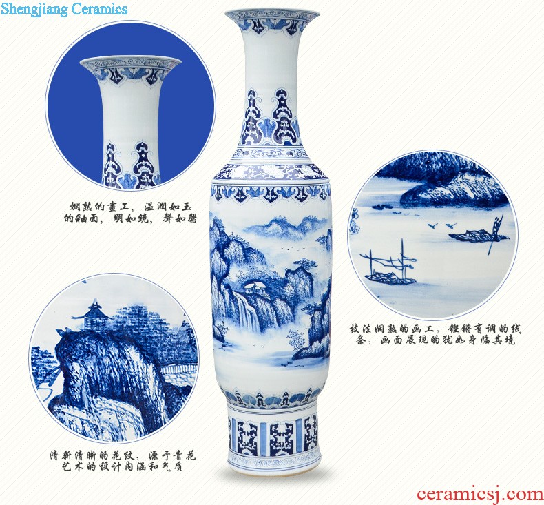 Jingdezhen ceramics has a long history in the masters hand draw the French blue and white porcelain vase sitting room hotel decoration furnishing articles