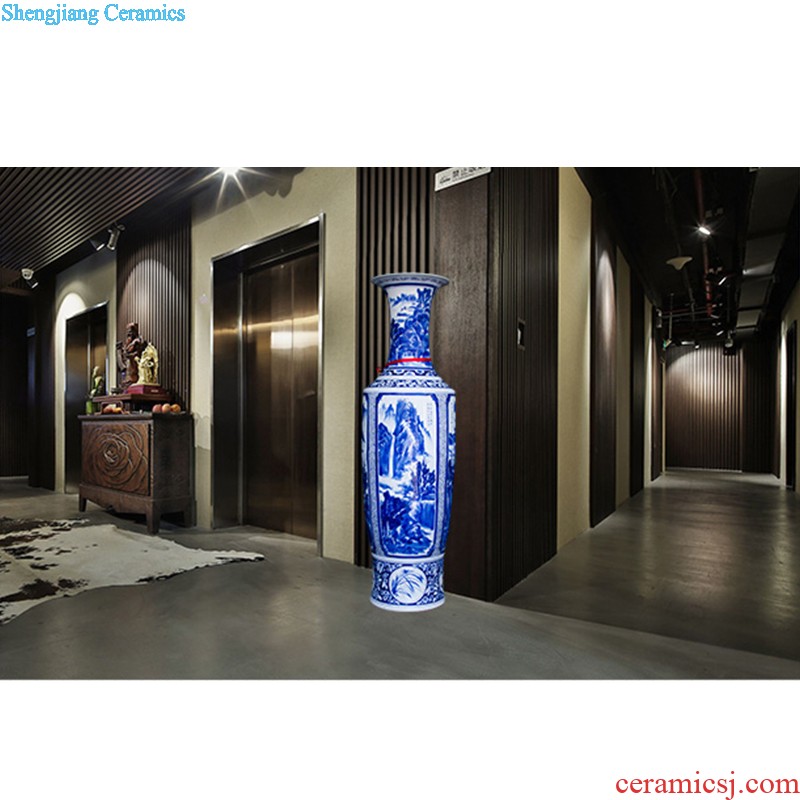 Sf62 jingdezhen ceramics of large blue and white porcelain vase carved dragon hand-painted quiver sitting room adornment is placed