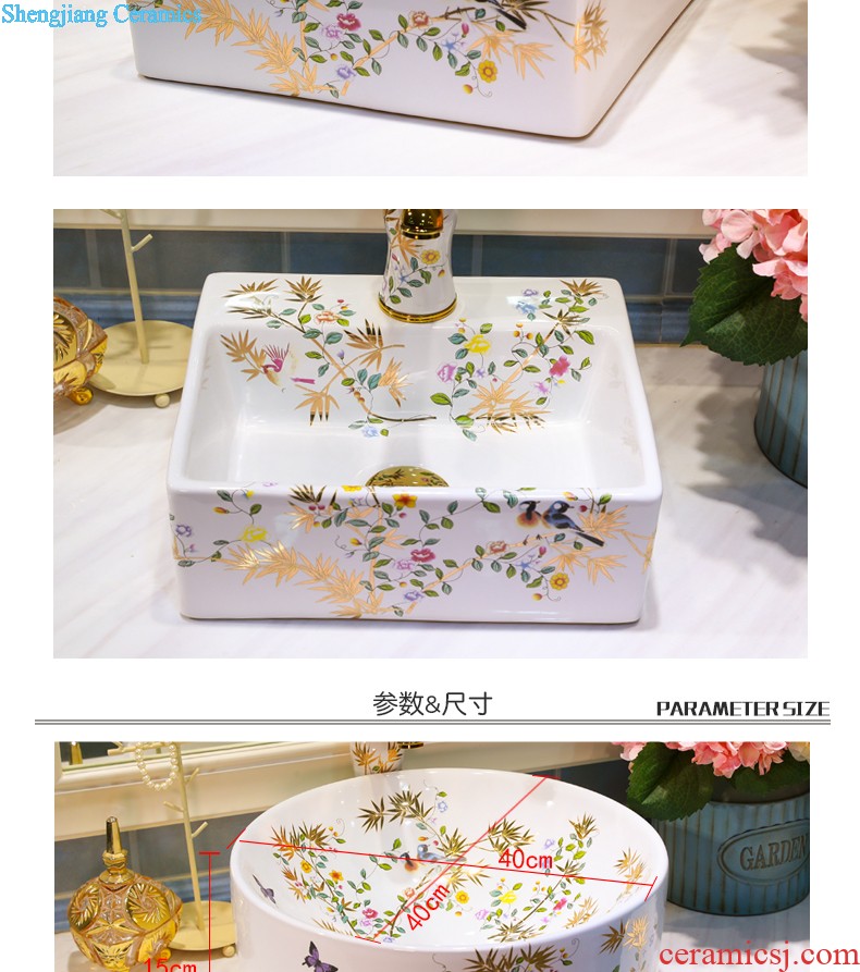 Koh larn, qi stage basin sink ceramic sanitary ware art basin bathroom sinks of the basin that wash a face Circular flower