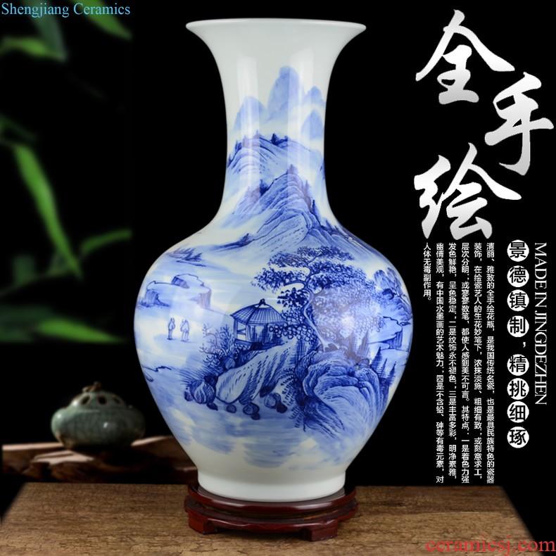 Jingdezhen ceramic general white pot vase furnishing articles large Chinese style living room dry flower flower arranging rich ancient frame ornaments