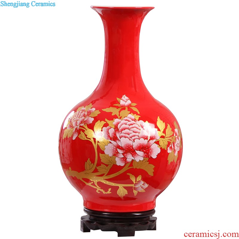 Famous master of jingdezhen ceramics hand-painted vases sitting room adornment is placed Chinese landscape painting porch decoration