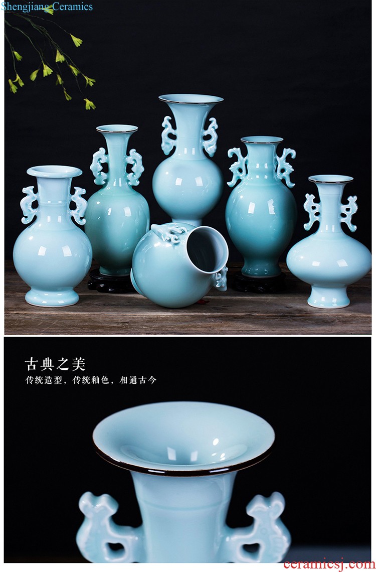 Jingdezhen blue and white porcelain vase under the glaze color hand-painted ceramic bottle blooming flowers sealed bottle 5 jins of 10 jins