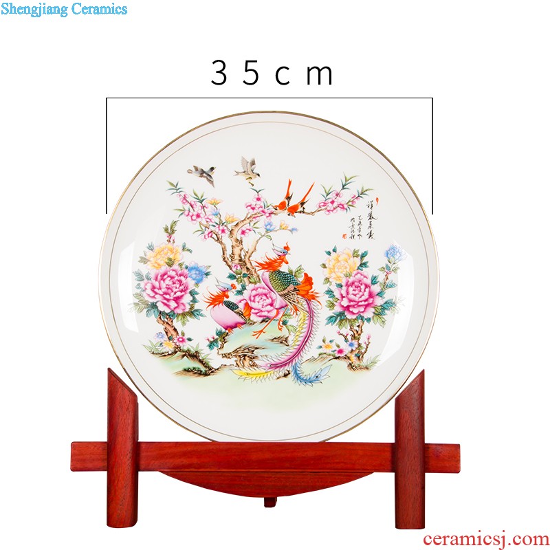 Z032 jingdezhen chinaware paint edge bone China hang dish decorative plate of the sitting room decorates place large parrot