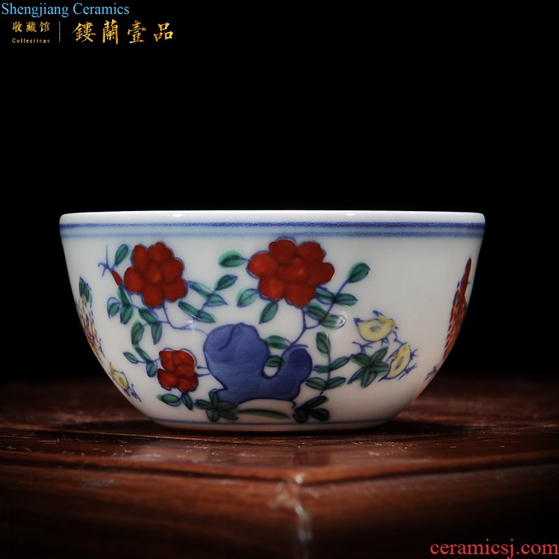 Jingdezhen ceramics antique bound branch lotus tea canister to new Chinese style household adornment rich ancient frame furnishing articles sitting room