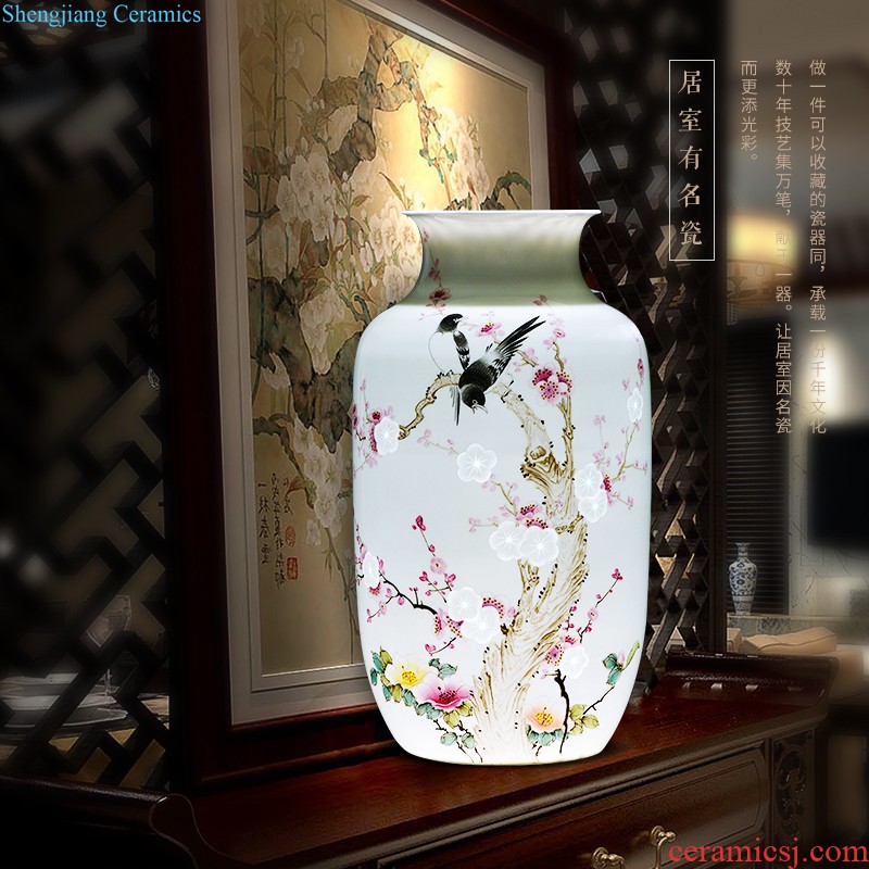 Jingdezhen ceramics hand-painted big vase furnishing articles large sitting room ground quiver TV ark decorative arts and crafts