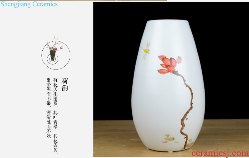 Jingdezhen ceramics glaze crystal vase flower arranging flowers sitting room, the new Chinese style household adornment handicraft furnishing articles