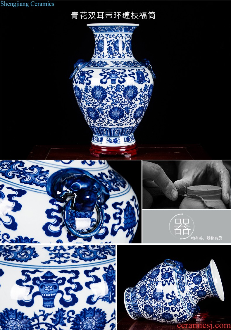 Hg23 jingdezhen ceramics water point pen container four treasures of the study room home desk of peach blossom decoration indoor furnishing articles