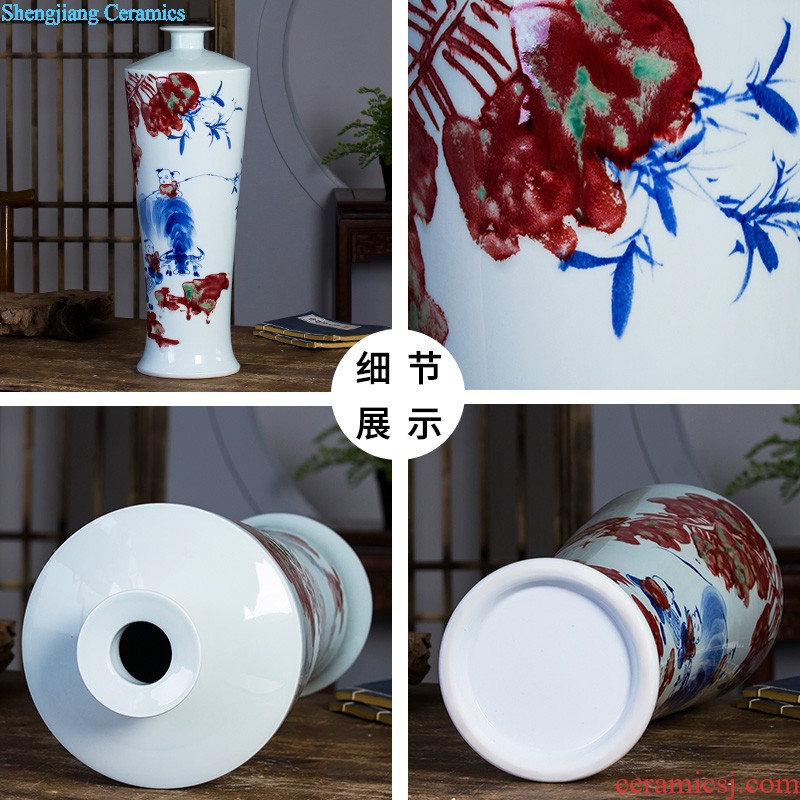 E014 sign on the submission of jingdezhen ceramics anaglyph antique calligraphy of large vase furnishing articles archaize office