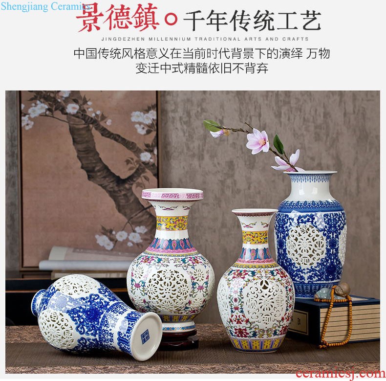 Jingdezhen ceramic vase furnishing articles porcelain vases, ceramic flower arranging flowers sitting room is contemporary and contracted household adornment