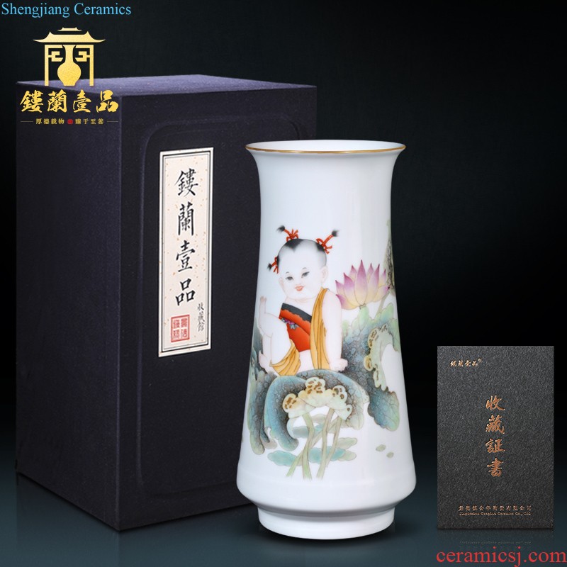 Jingdezhen ceramics archaize color bucket shou wen Chinese style furnishing articles of porcelain household hang dish hanging decorations of marriage