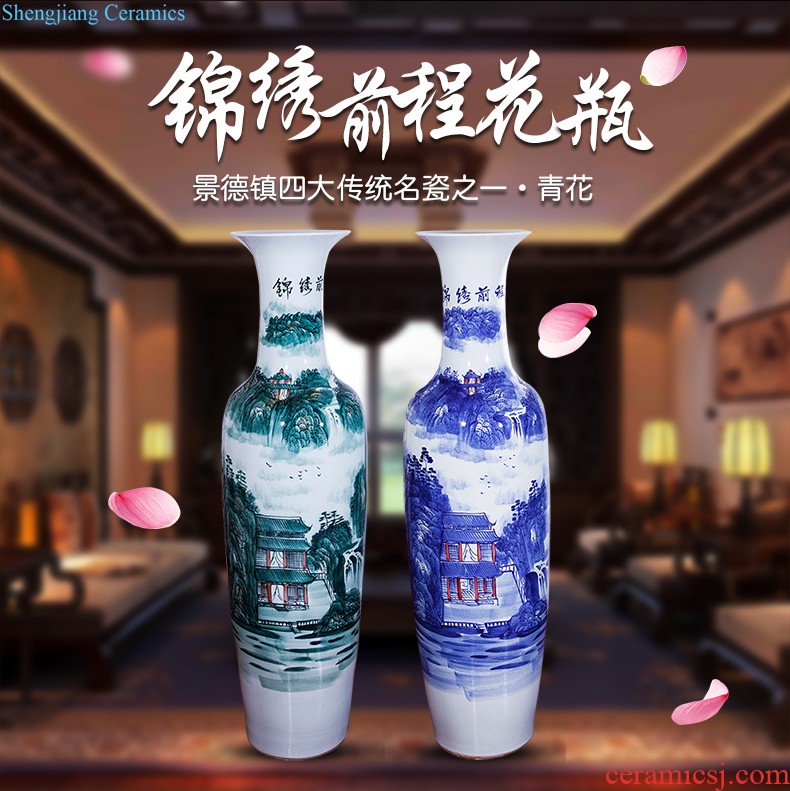 Sharply jingdezhen ceramics glaze of large vases, flower arranging furnishing articles sitting room porch decoration of Chinese style household is high