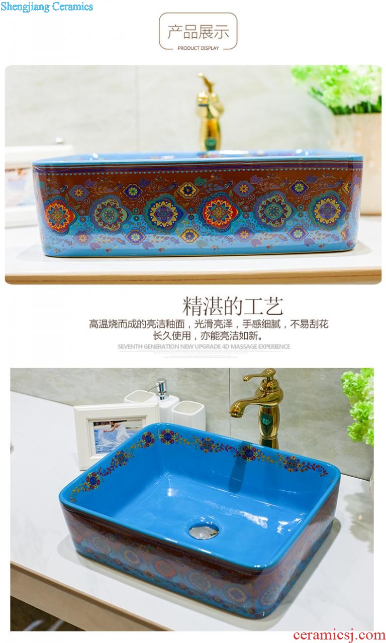 Koh larn, qi stage basin to square the basin that wash a face the sink ceramic sanitary ware art basin yellow butterfly flower