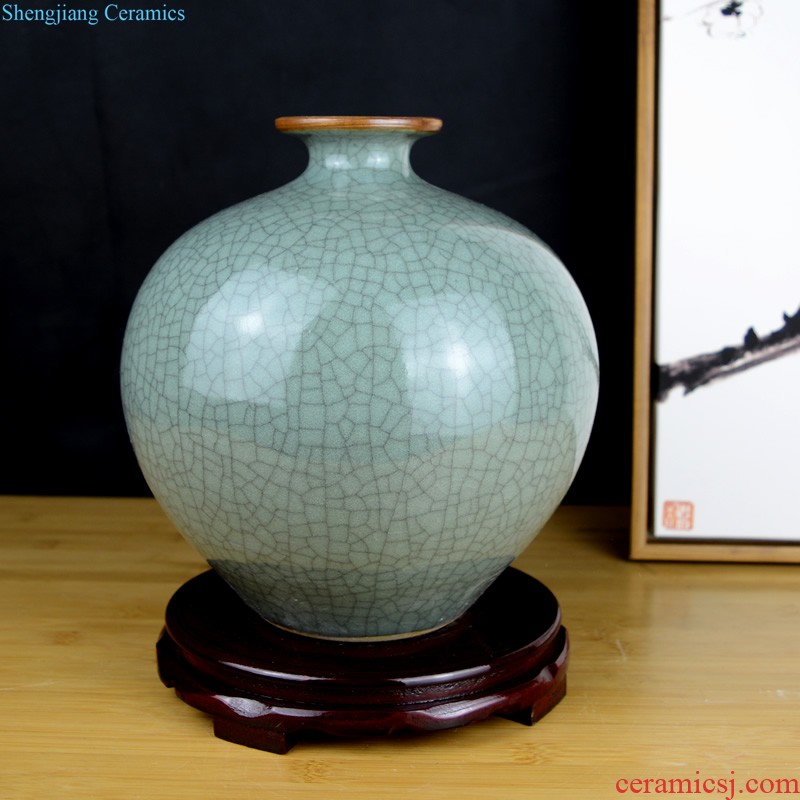 Jingdezhen ceramic vase creative television wine sitting room porch new Chinese style household soft adornment flower arranging furnishing articles