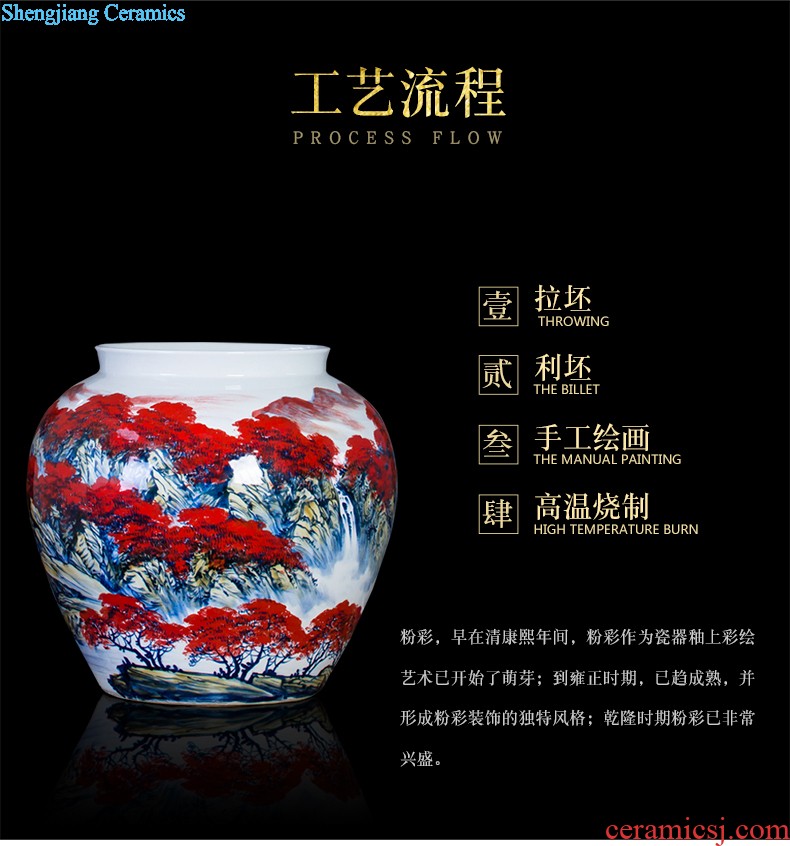 Jingdezhen ceramics pea green glaze antique gourd vases, flower arranging contemporary household adornment furnishing articles yql2 sitting room