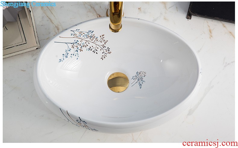 Post, neat toilet ceramic basin on the one-piece lavatory basin that wash a face to wash your hands wing frosted blue and white