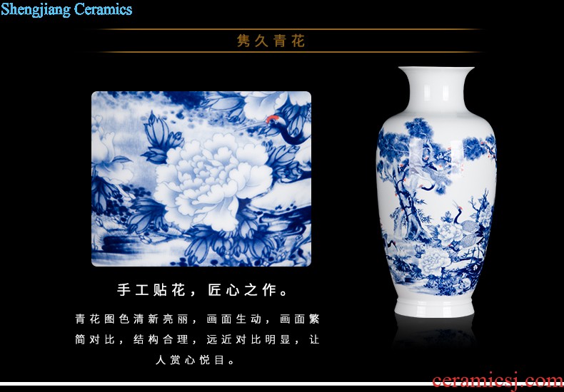 Antique hand-painted Z055 jingdezhen ceramics powder enamel blooming flowers large vases, sitting room adornment is placed