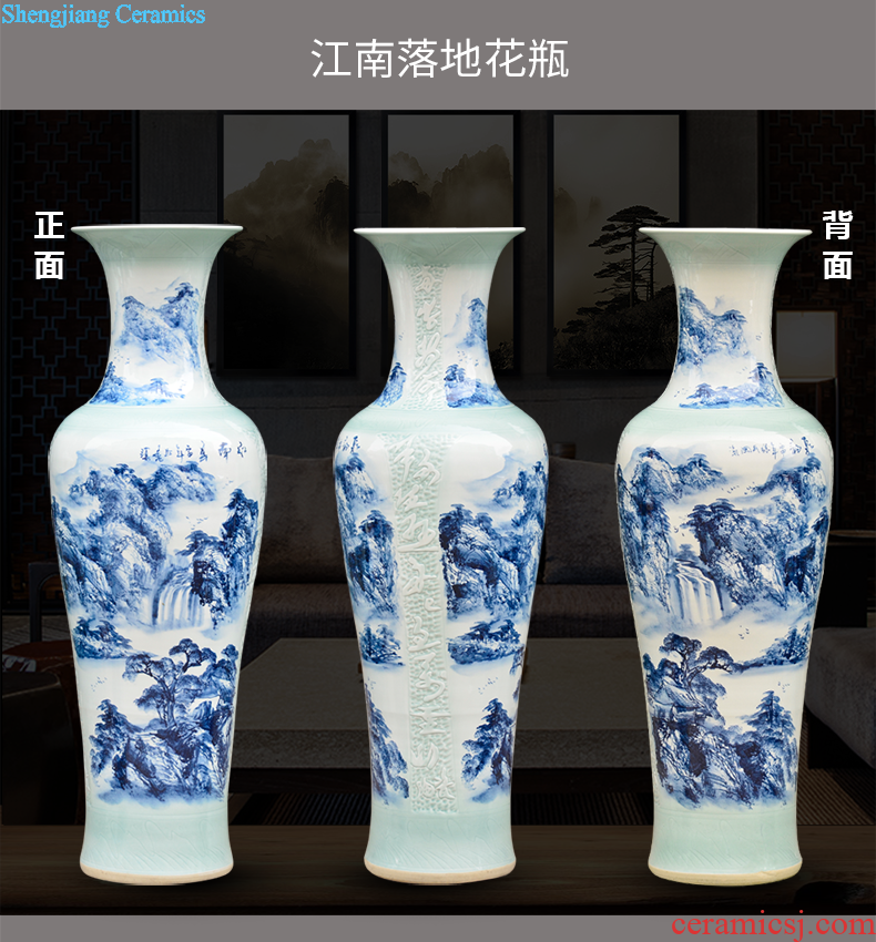 Jingdezhen ceramics ears vases, flower arranging archaize sitting room porch decoration of Chinese style household furnishing articles of blue and white porcelain