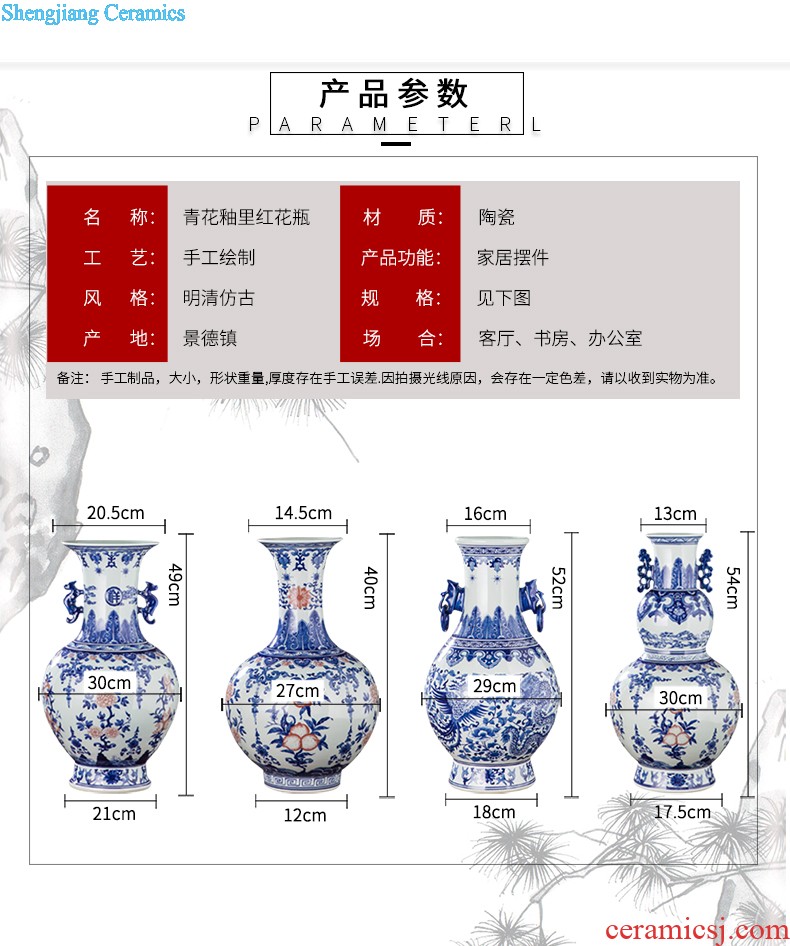 Famous master of jingdezhen ceramics hand-painted vases, flower arranging is lotus rhyme Chinese style household adornment furnishing articles