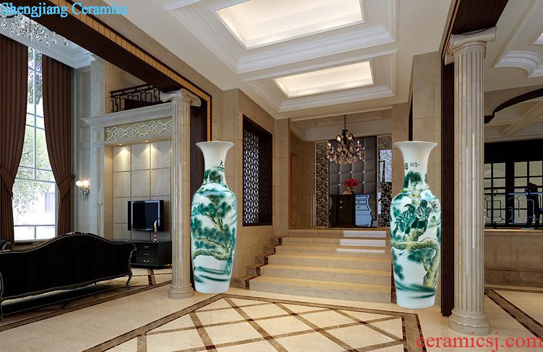 Jingdezhen ceramics manual hand-painted peony of large blue and white porcelain vase new Chinese style sitting room adornment is placed