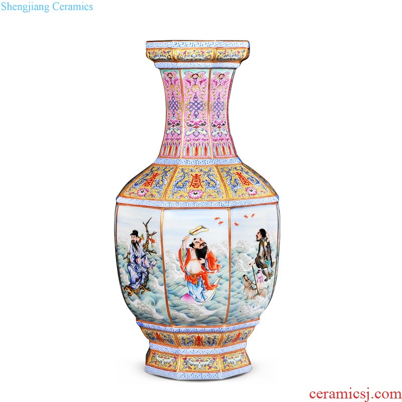 Jingdezhen imperial kiln chinaware imitation enamel reign of qing emperor guangxu the butterfly tattoo vase sitting room of Chinese style decoration collection furnishing articles