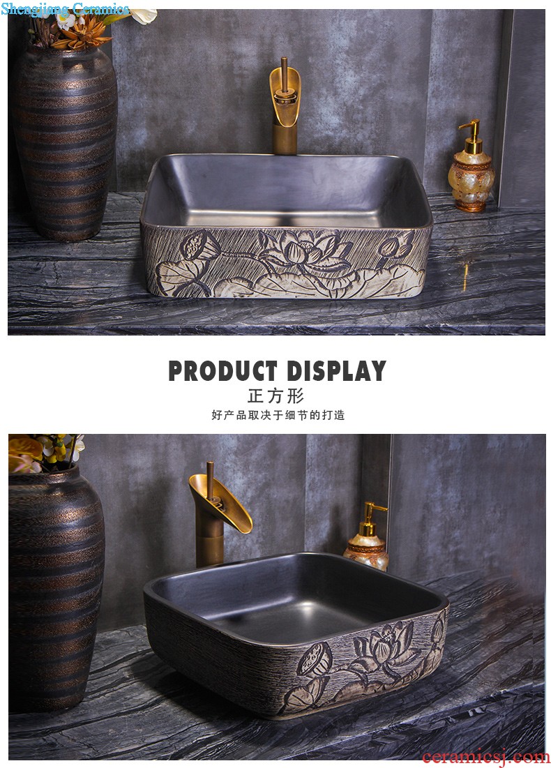 Koh larn tile neat package mail archaize of jingdezhen ceramic art basin of the basin that wash a face lavatory basin A067 on stage