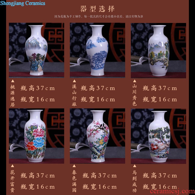 Jingdezhen ceramics Hand-painted scenery blue and white porcelain vase thin body new sitting room of Chinese style household porcelain decoration furnishing articles