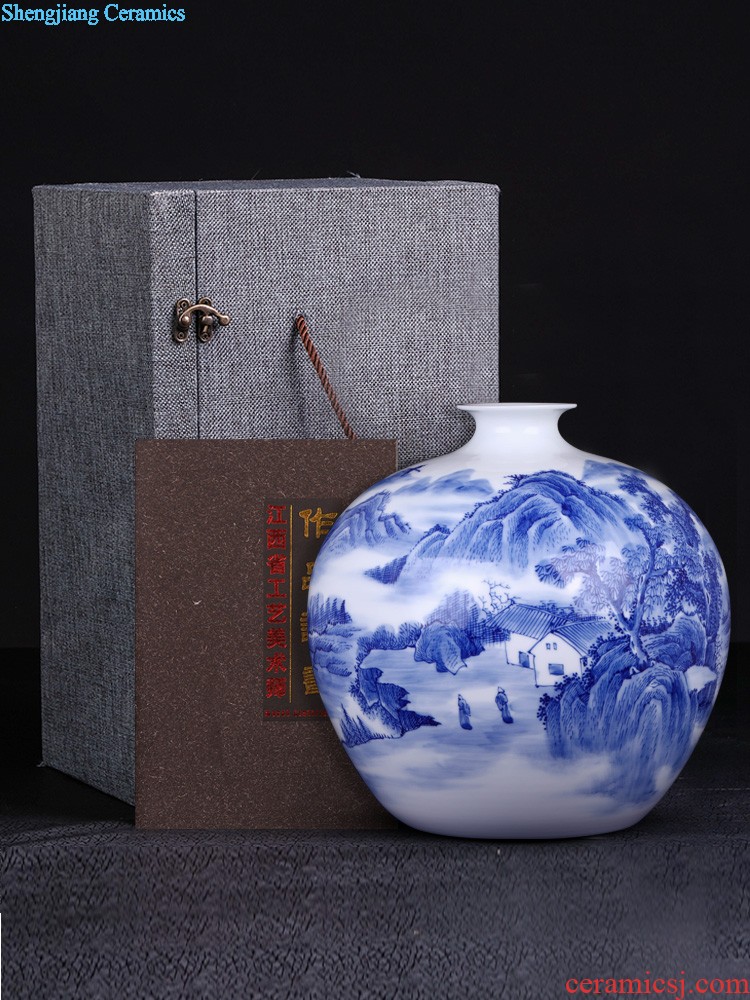 Jingdezhen enamel pottery and porcelain vases, flower arrangement of Chinese style household act the role ofing is tasted the sitting room TV ark place wedding gift